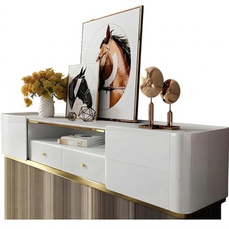Konsolentisch Sideboard Metall Wandkonsole Anrichte Konsole Beistell Gold