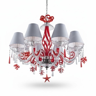 Kronleuchter Antik Stil rote Leuchte Decken Lampen Luster Lampe Kristall