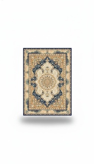 Kunstteppich Teppich Orientteppich Klassisch Vintage Kurzflor Blau Beige