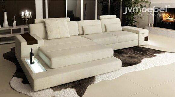 Design Couch Polster Textil Leder Eck Stoff Ecksofa L Form Sofa Couch