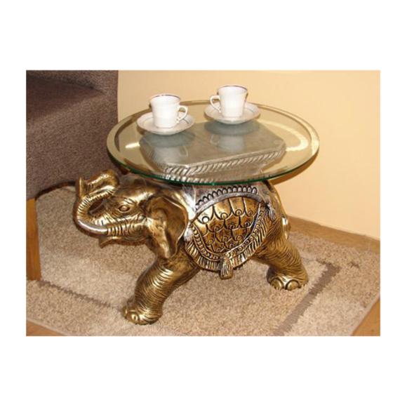 Glastisch Elefant Beistelltische Skulptur Figur Statuen Skulpturen Couchtisch