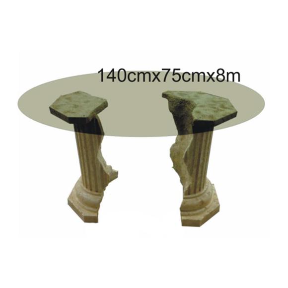 Römisches Design Couchtisch Rund Säulen Wohnzimmer Möbel Tische