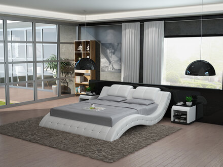 Luxus Leder Design Polster Betten Doppel Modernes 180x200cm Liegefläche Sofort