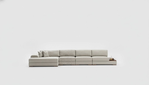 L-Form Ecksofa Wohnlandschaft Luxus Grau Eckgarnitur Design Möbel 455x150