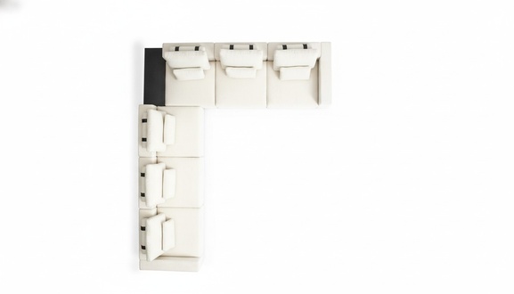L-Form Weiße Couch Wohnzimmerkombination Ecksofaset Eckcouchgruppe