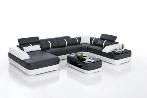 Leder xxl couch sofa wohnzimmer landschaft moderne designer eckpolster