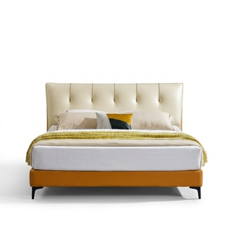 Lederbett Bett Luxus Betten Doppel Ehe Polster Hotel Komplettes Set