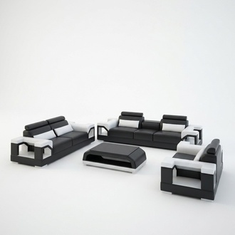 Ledersofa Couch Sofagarnitur 321 Garnitur Design Modern Sofa usb Sitzer sofas