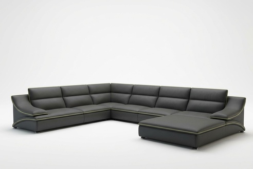 Ledersofa Couch Wohnlandschaft Ecksofa Eck Garnitur Design Modern