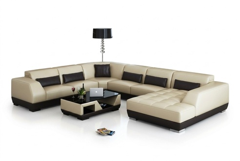 Ledersofa Couch Wohnlandschaft Ecksofa Eck Garnitur Design Modern