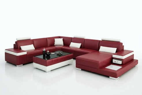 Ledersofa Couch Wohnlandschaft Ecksofa Eck Garnitur Design Modern Neu Sofa L6013