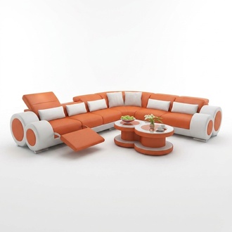 Ledersofa Couch Wohnlandschaft Ecksofa Eck Garnitur Design Modern Sofa