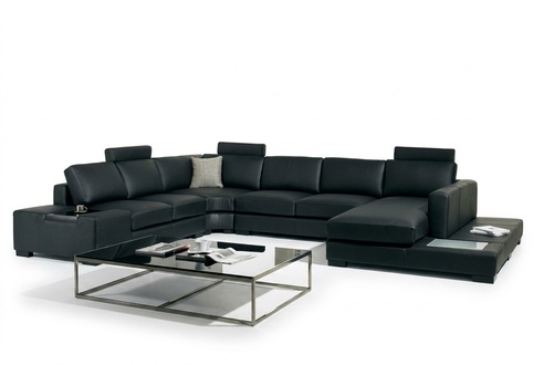 Ledersofa Designer Sofa U Form Wohnlandschaft Couch Polster Ecksofa