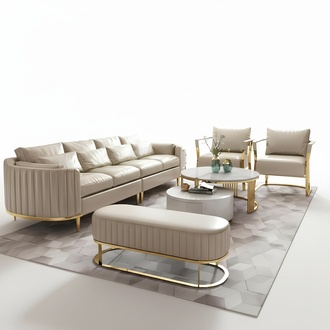Ledersofa Sofa Couch Polster 5tlg. Wohnzimmer Set Garnitur Couchen Set