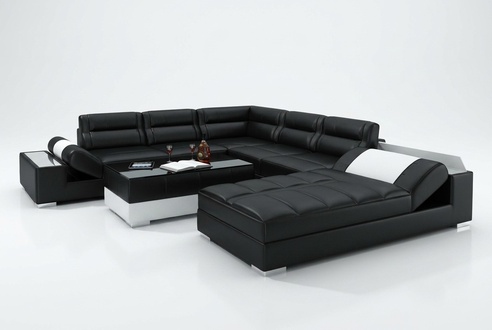 Ledersofa Sofa Couch Wohnlandschaft Ecksofa Garnitur Design Modern