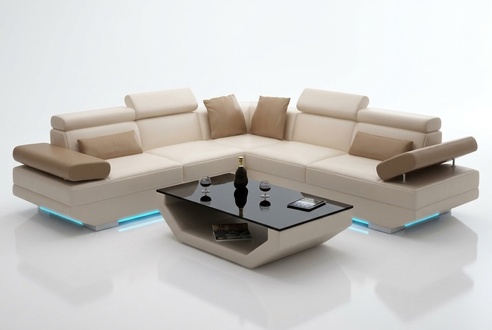 Ledersofa Sofa Couch Wohnlandschaft Ecksofa Garnitur Design Modern