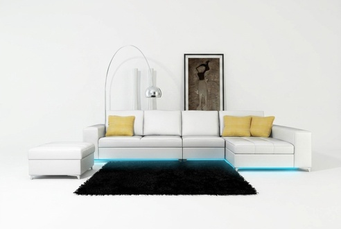Ledersofa Sofa Couch Wohnlandschaft Ecksofa Eck Garnitur Design Modern