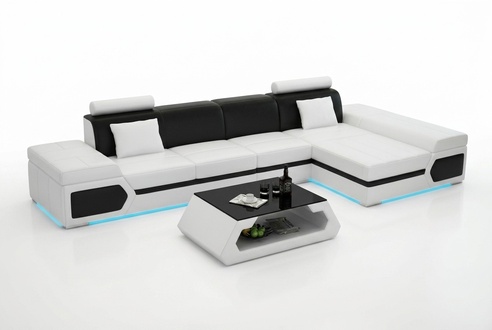 Ledersofa Sofa Couch Wohnlandschaft Ecksofa Garnitur Design Modern