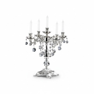 Leuchter Kerzenständer Kerzenleuchter Kerzenhalter Elegant Silber Art