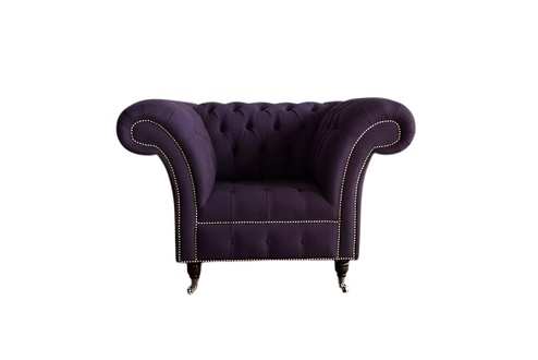 Lila Chesterfield Couch Sofa Polster 1 Sitzer Couchen Sitz Garnitur Sofas