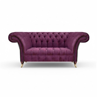 Lila Sofa Zweisitzer Couch Wohnzimmer Einrichtung Polstermöbel Chesterfield
