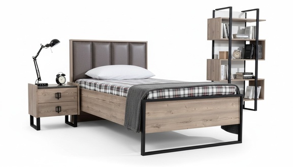Loft Nachttisch Braun Design Modern Beistelltisch Tisch Schlafzimmer