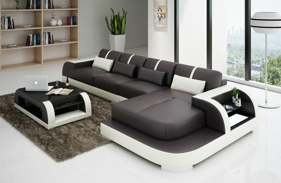 Leder L Form Wohnlandschaft Couch Big XXL Sofa Polster Ecke Garnitur