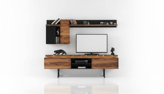 Luxuriöse Wohnzimmer Wohnwand Wandschrank TV-Ständer Couchtisch 3tlg