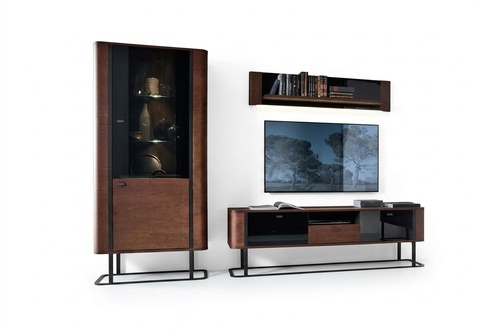 Luxuriöses Modern Set TV-Lowboard Wohnzimmer Vitrine Designer Einrichtung