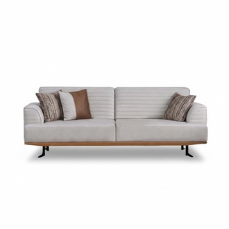 Luxuriöses Set Grauer Dreisitzer-Sofas für Wohnzimmer Modernes Design