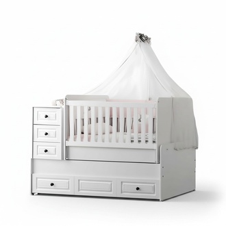 Luxuriöses weißes Babybett Stilvoll Holzbett für das Kinderzimmer neu