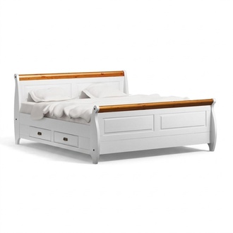 Luxus Bett Doppelbett Landhaus Stil Doppelbetten Weiß Schlafzimmer