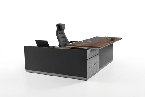 Luxus Büro Schreibtisch Design Eckschreibtisch Möbel Tische Grau Einrichtung