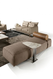 Luxus Chaiselongue Stoff Wohnzimmer Design Sofa Braun Möbel Couchen Prianera