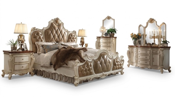 Luxus Chesterfield Betten Königliches Leder Bett Palast Hotel Doppelbett