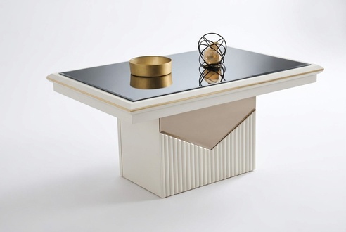 Luxus Couchtisch Kaffeetisch Sofatisch Beistelltisch Holz Beige Tisch