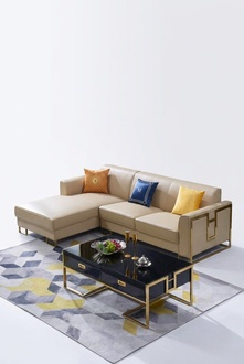 Luxus Design Eck Sofa Couch Polster Sitz Leder Garnitur Wohn Landschaft