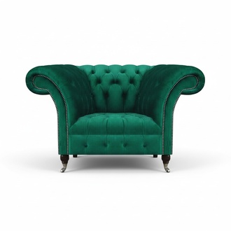Luxus Einrichtung Sessel Chesterfield Wohnzimmer Textil Möbel Polstermöbel