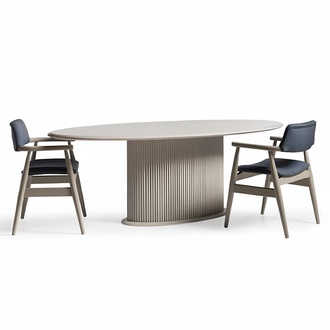 Luxus Essgruppe Komplette Esszimmer Esstisch Stühle 7tlg Beige Essecke