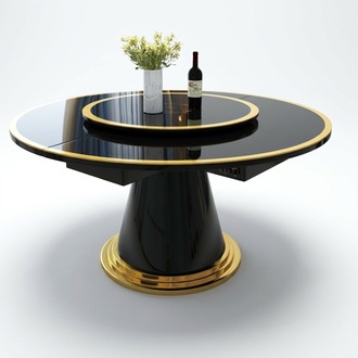 Luxus Esstisch Runde Esstische Drehbarer Wohn Esszimmer Rund Tisch Edelstahl