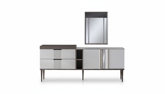 Luxus Esszimmer Set Exclusive Anrichte mit 2x Spiegel Set Neuheit