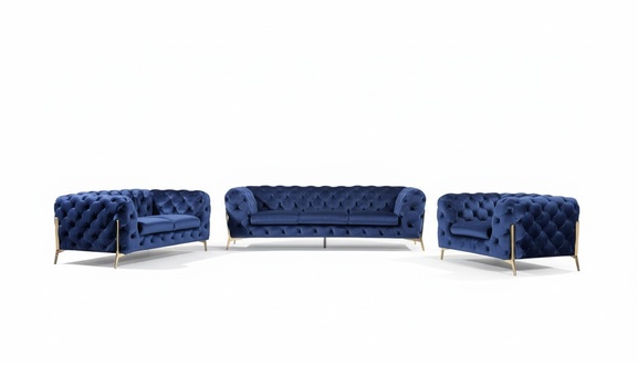 Luxus Hochwertige Sofa Couch Polster Sitz 3+2+1 Garnitur Chesterfield