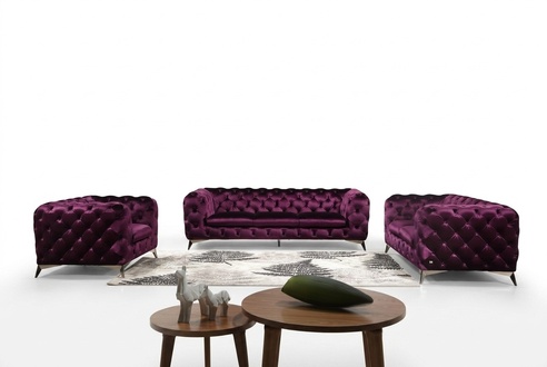 Luxus Hochwertige Sofa Couch Polster Sitz 3+2 Garnitur Chesterfield Garnituren