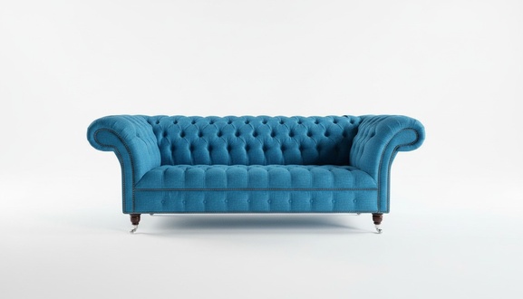 Luxus Klasse Chesterfield 3 Sitzer Couch Polster Textil Couchen Stoff