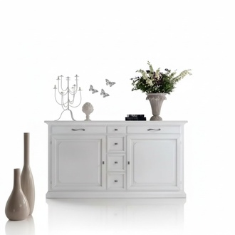 Luxus Kommode Weiß Sideboard Holz Schrank Wohnzimmer Möbel Italien