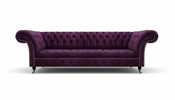 Luxus Lila Sofa 4 Sitzer Big Polstermöbel Textilsofa Chesterfield Möbel