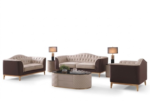 Luxus Möbel Sofagarnitur Couch Sofa Polster 3+2+1 Sitzer + Couchtisch