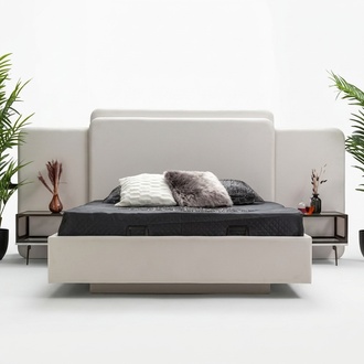 Luxus Schlafzimmer Bett Designer Möbel Weiß Doppelbett Betten Holz Neu