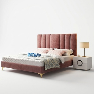 Luxus Schlafzimmer Möbel 3tlg. Komplett Set Bett 2x Nachttische Modernes