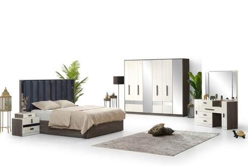 Luxus Schlafzimmer Set Bett 2x Nachttische Möbel Komplett 5tlg Schrank Luxus